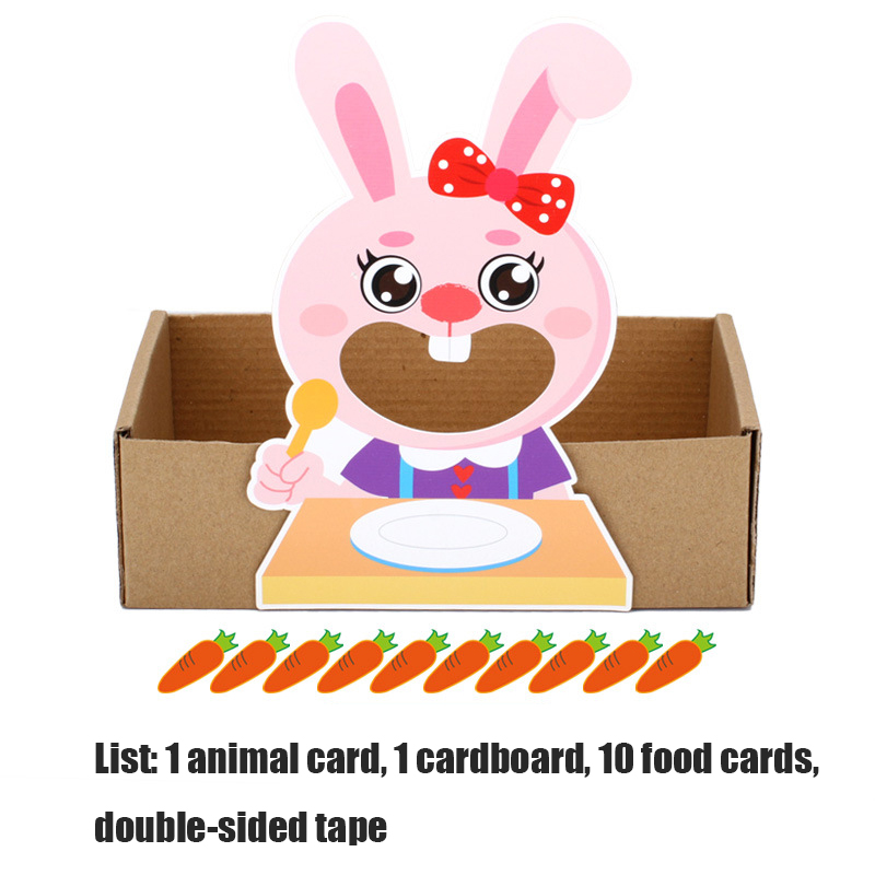 Kindergarten Activity Area Corner Toys Mathematics Play Teaching Aids Feeding Animals Handmade Educational Aids WYW: rabbit