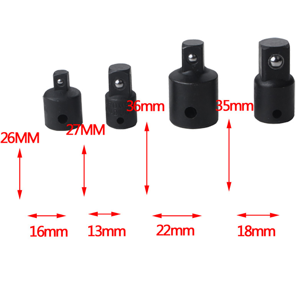 4pcs Ratchet Wrench Socket Transform Joint Adapter Spanner Set Converter Drive Reducer ratchet wrench adapter 1/4" 3/8" 1/2"