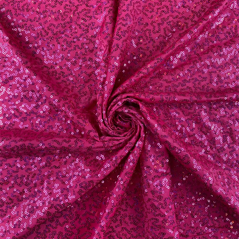 Shimmer Neon Pink Sequin Fabric Stretch Embroidered for Dancewear Dress Sewing