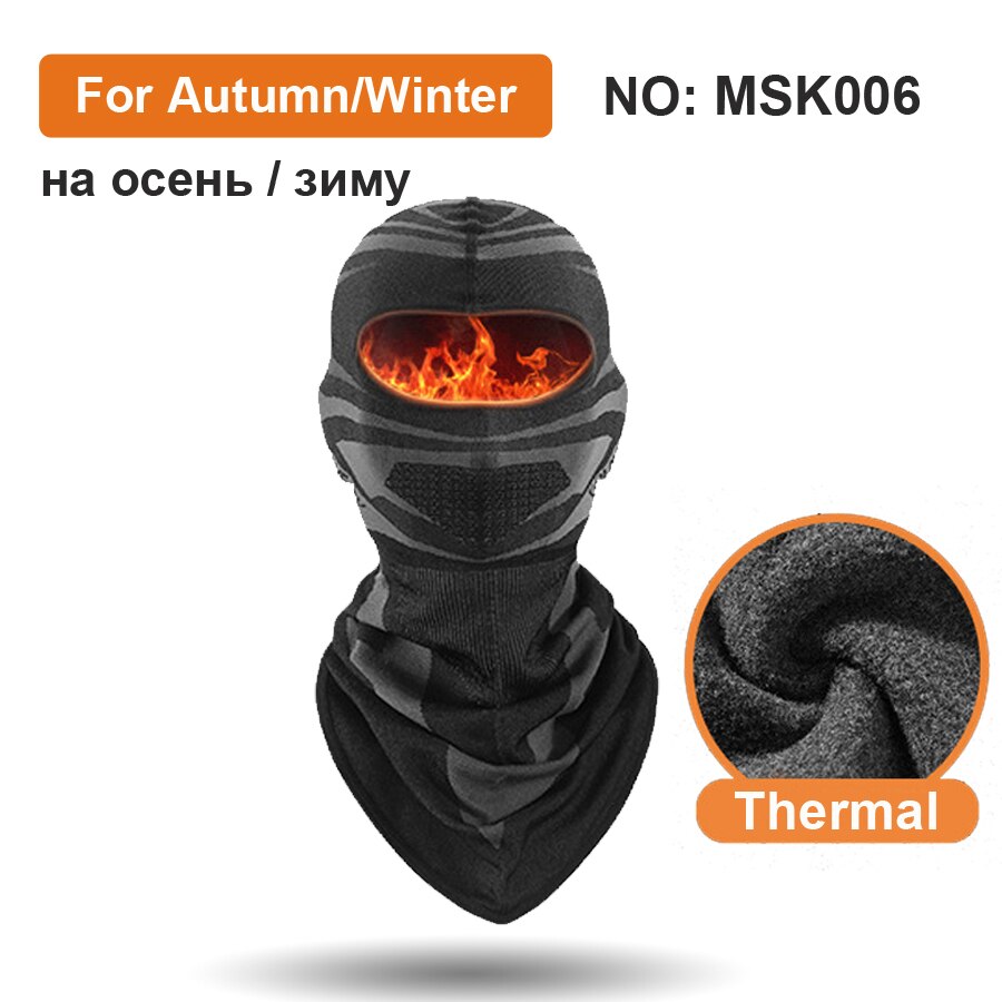 NEWBOLER Winter Thermal Cycling Face Mask Balaclava Head Cover Ski Bicycle Motocycle Windproof Soft Warm MTB Bike Hat Headwear: MSK006