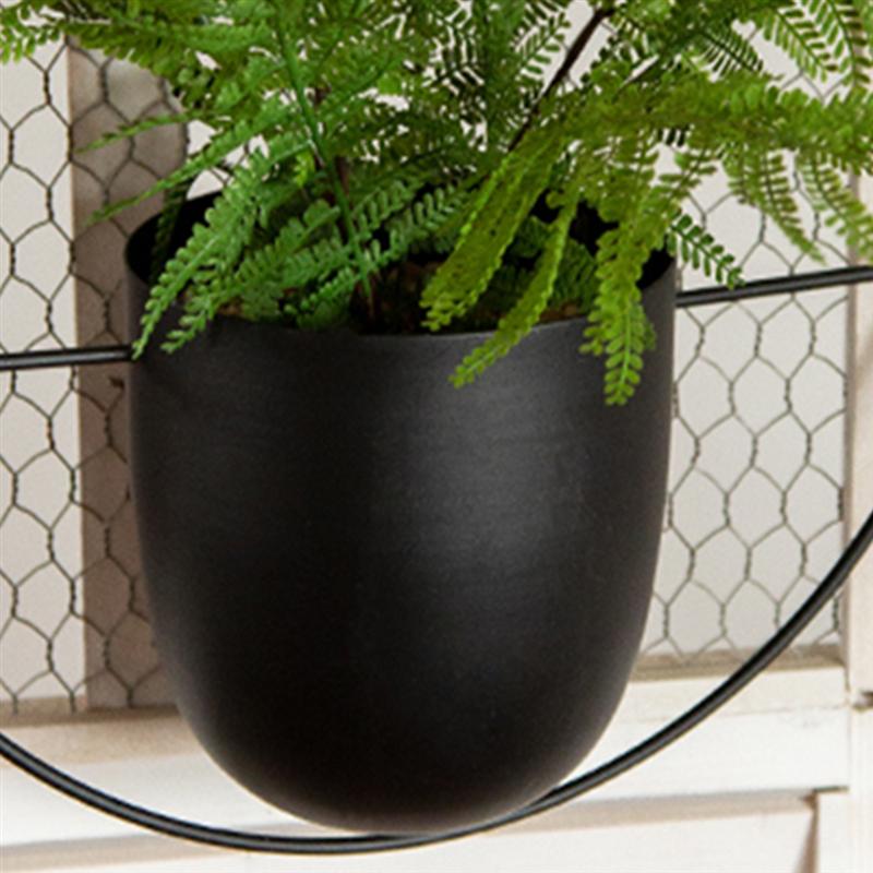 Maceta de flores colgante de hierro, cesta de flores oscilante decorativa, flor para colgar en pared, maceta de flores colgante, decoración del hogar, balcón, cestas para jardín, 1 ud.