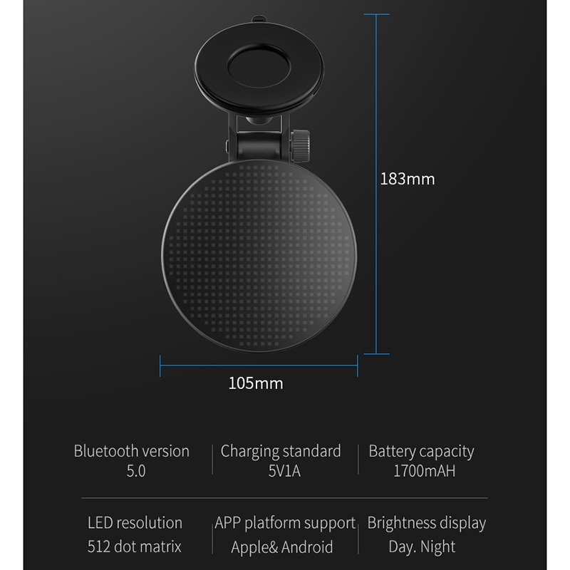 Bil klistremerke bluetooth intelligent ledet uttrykk klistremerke uttrykksikoner app manuell kontroll auto interiør taxi dekorative ledet klistremerke