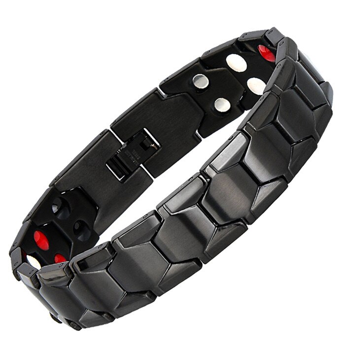 LITTLE FROG Health Magnetic Therapy Bracelet Men Jewelry Black 316L Stainless Steel 4 Elements Bracelets & Bangles 10239: 10239