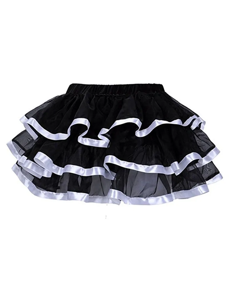 Nederdel til kvinder plus size tyl voksen tutu mini dans faldas saias femininas plisseret midi kostume korset rød pink blå rød hvid: S / Hvid