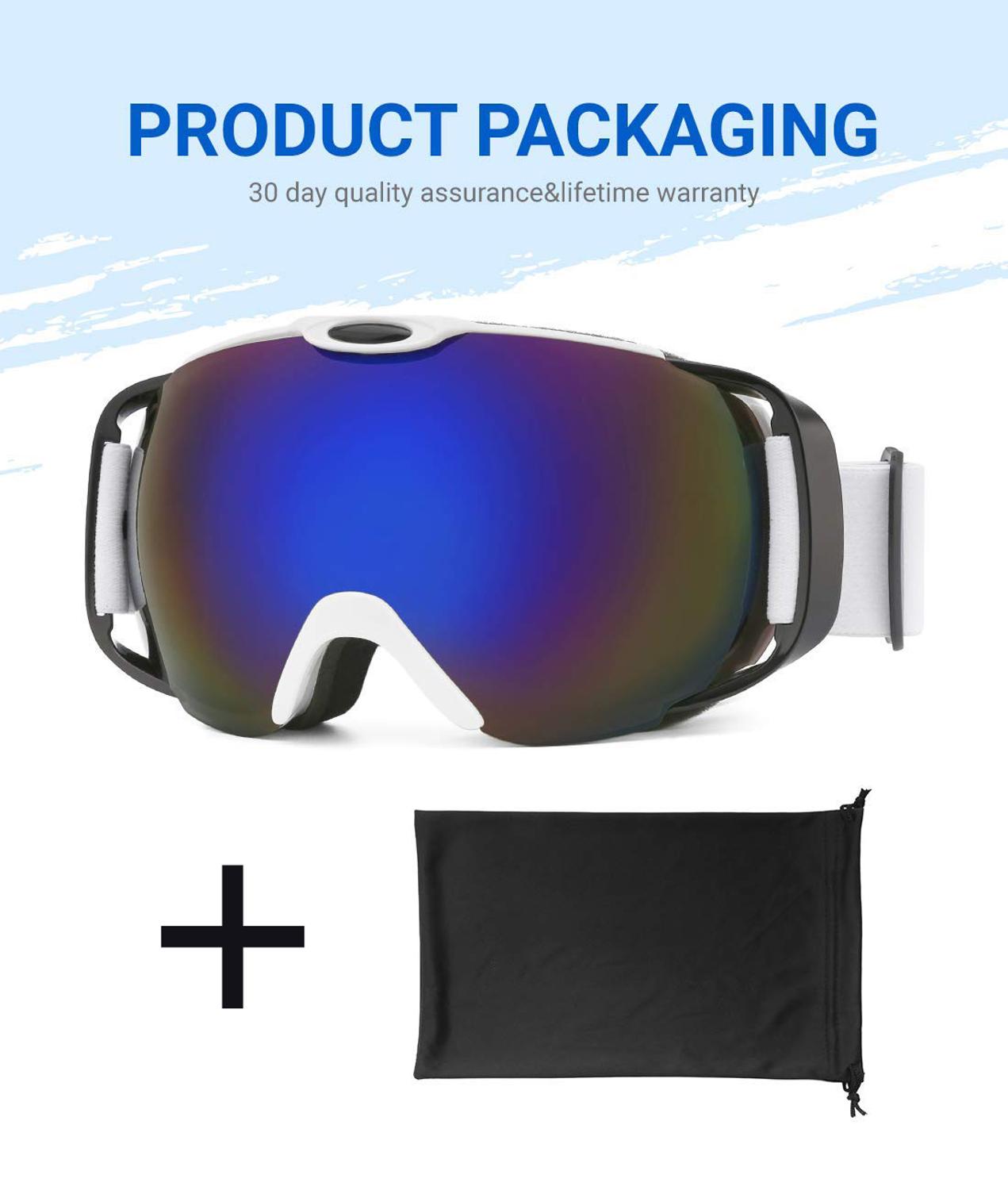 Lente dupla óculos de esqui anti-nevoeiro uv400 para esportes ao ar livre óculos de esqui neve snowboard óculos de proteção homem mulher