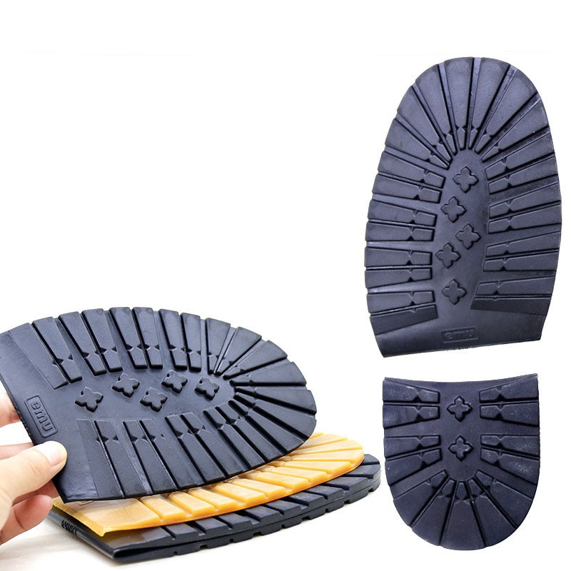 Dikker Rubber Schoen Zolen Voor Mannen Lederen Business Schoenen Hak Zool Antislip Reparatie Diy Vervanging Buitenzolen Zwart Geel mat Pad