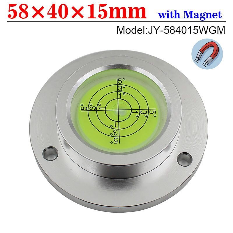 Universal Flange Spirit Level Bubble Circular Bubble Level Bullseye Matal Protractor Horizontal Measuring Instruments: WG-with-magnet