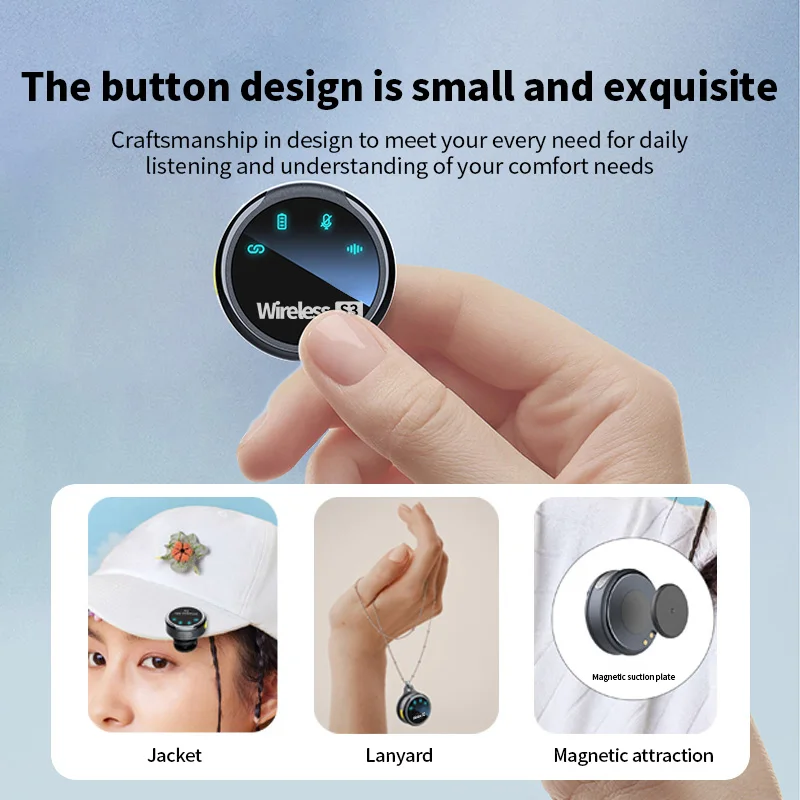 Microfono wireless S3 con custodia di ricarica Microfono lavaliere magnetico portatile per microfono di registrazione video con ricevitore per smartphone