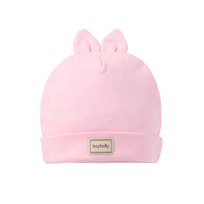 3 Kleur Eslatic Hoofddoek Dubbele Laag Katoenen Baby Caps & Hoeden Met Slabbers Set Roze Geel En Hemelsblauw voor Pasgeboren Baby Hoed: 02-P