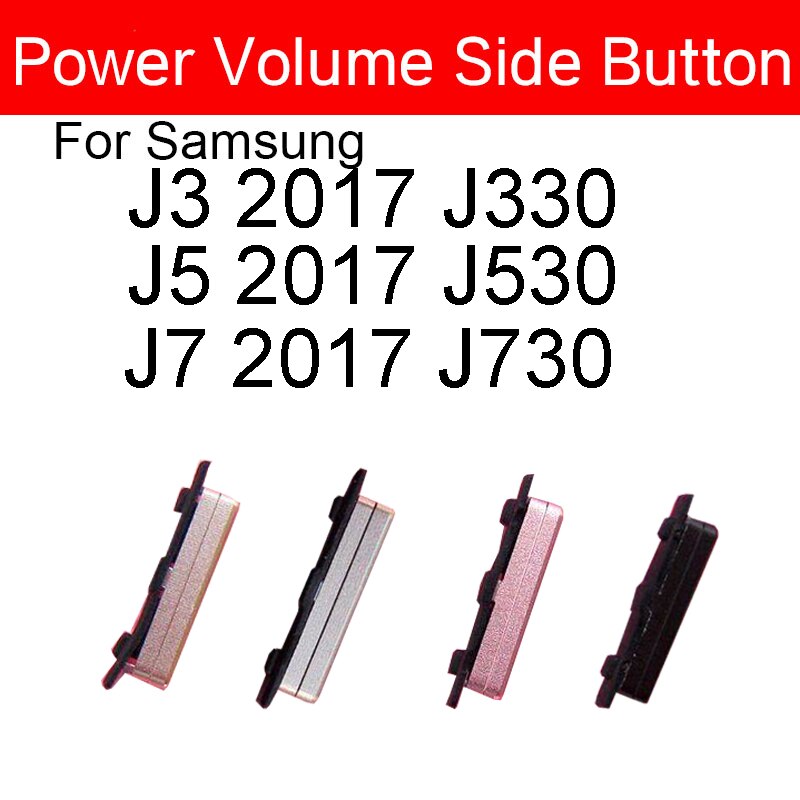 Lot de 3 boutons latéraux de Volume et d'alimentation, pour Samsung Galaxy J3 J5 J7 J330 J330F J530 J530F J730 J730F