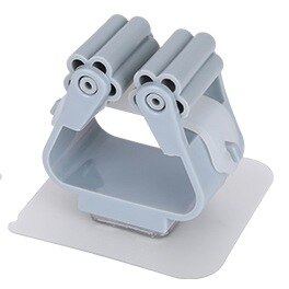 Mop Broom Holder Wall Mounted Mop Holder Household Adhesive Storage Broom Hanger Mop Hook Racks Kitchen Bathroom Organizer: gray