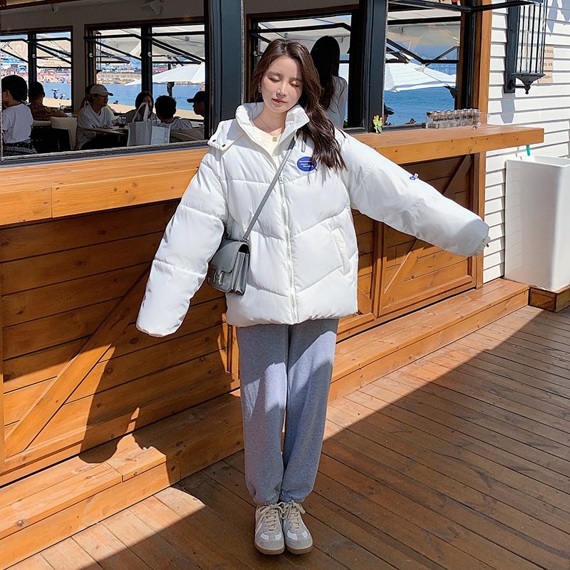 Manteau en coton à capuche pour femme, veste en duvet, ample, épais, , décontracté, 2022