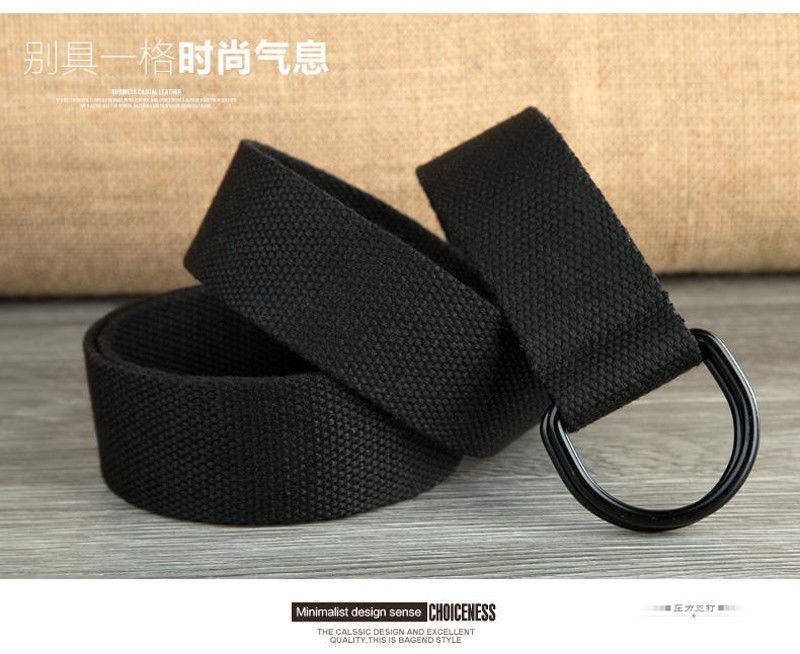 130 Toevallige Unisex Canvas Stof Riem D Ring Gesp Webbing Taille Band