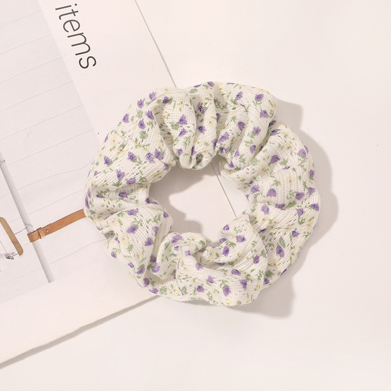 Coleteros coreanos con estampado Floral, cinta para el pelo, coletero, banda elástica para el pelo, lazos para el pelo, accesorios para el cabello: 8