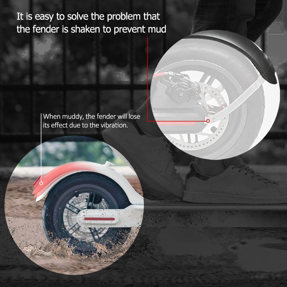 Durable Scooter Mudguard for Xiaomi Mijia M365/ M365Pro Electric Scooter Tire Splash Fender with Rear Tail Light Back Guard Wing