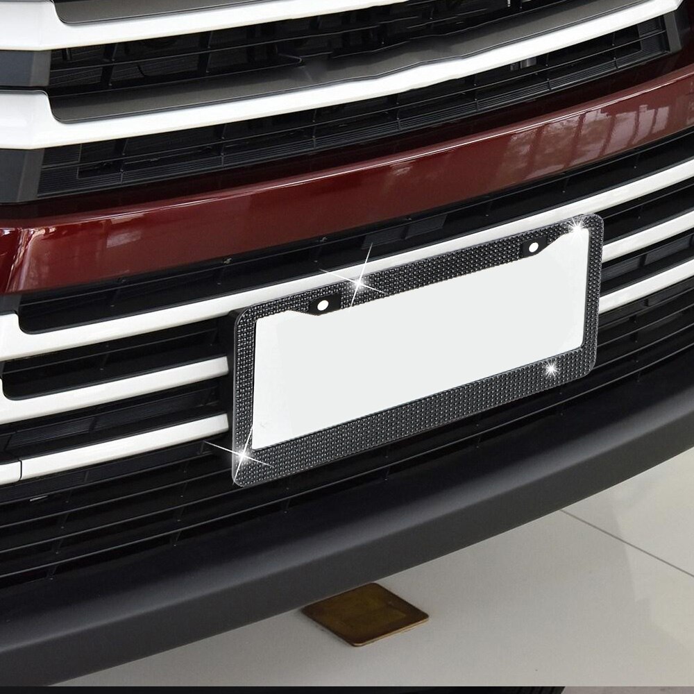 Marco de coche placa marco para matrícula cristal ostentoso soporte para matrícula para Estados Unidos Canadá camión hecho a mano Diamante de imitación