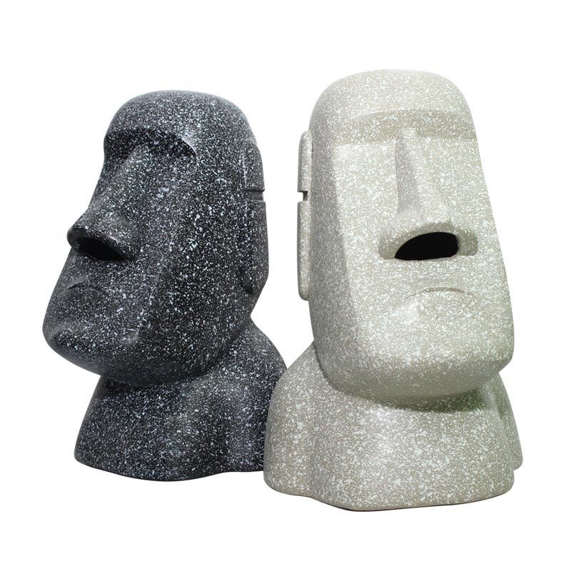 Statue de pâques en pierre Moai, boîte à mouchoirs de salon nordique, boîte de rangement en papier drôle et