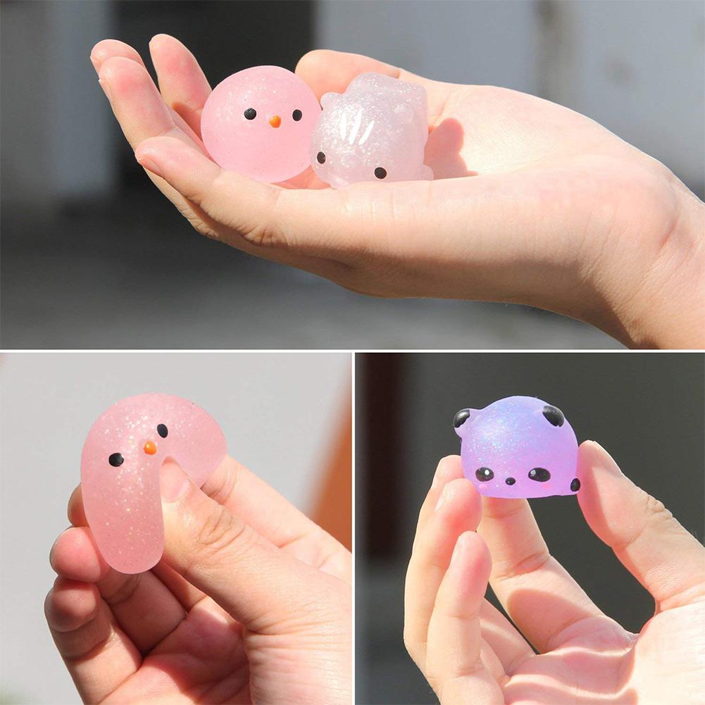 RCtown 30Pcs Mochi Squishy Toys Glitter Mini Animal Shaped Squishies Toys Party Favors for Kids Stress Relief Toys Xmas