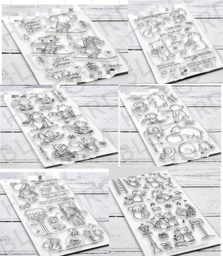 Små djur genomskinlig klar silikonstämpel/sigill för gör-det-själv scrapbooking/fotoalbum dekorativ klar stämpel  a5014