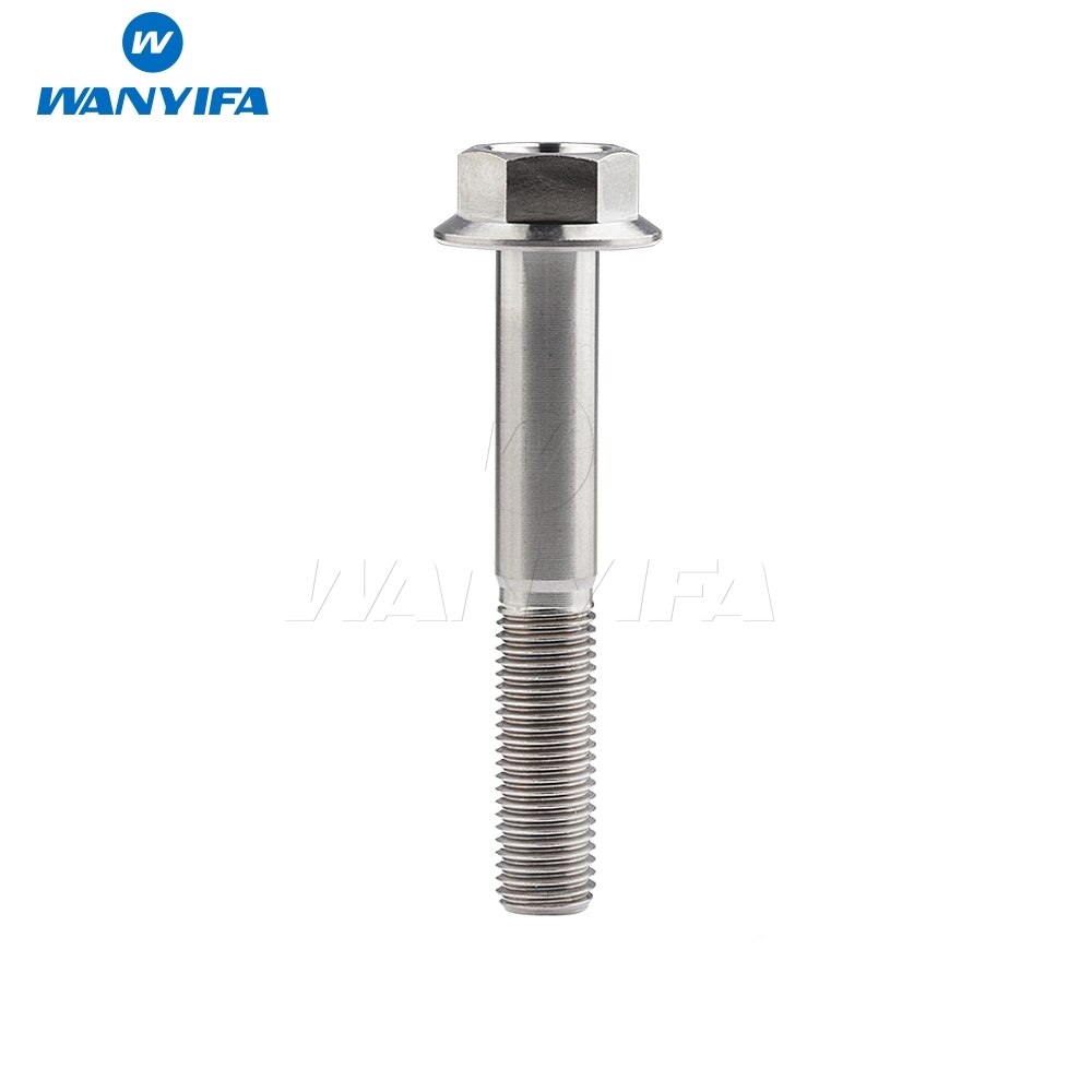 Wanyifa  m10 titanium ti bolte 1.25 pitch flange sekskantede bolte skruer  m10 x 30 35 40 45 55 60 65 70 75 80 100mm: M10 x 65mm titanium