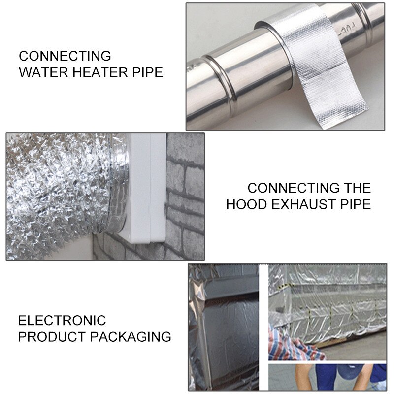 20M High Temperature Resistant Heat Insulation Sealing Fireproof Waterproof Aluminum Foil Tape Thermal Resist Duct Repairs