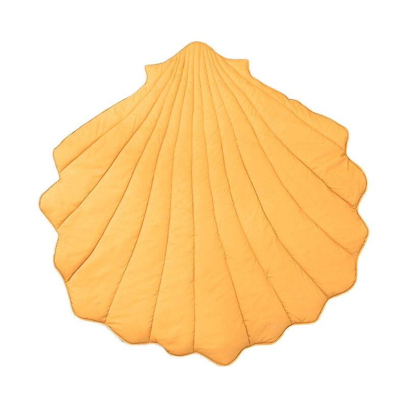 Alfombra de algodón para gatear para bebé recién nacido, manta con forma de concha, alfombra de juego para gatear, decoración para habitación de niño y Chico: Amarillo