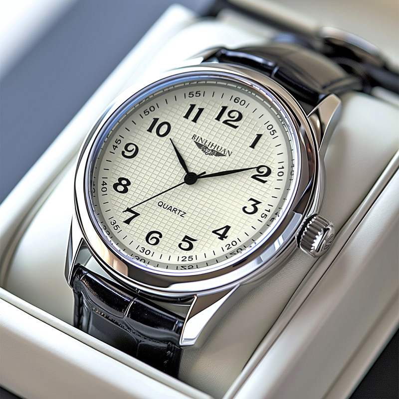 oben Herren-Armbanduhr Luxus Geschäft Wasserdichte Herrenuhr für Männer Quarzuhr Leder Herrenuhren reloj+Kasten Herren