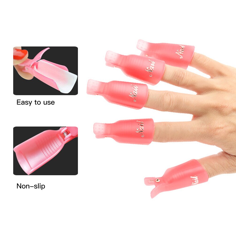 Plastic Nail Art Losweken Cap Clip Uv Gel Polish Remover Wrap Tool Nail Art Tips Voor Fingers Nagellak remover Nail Tool