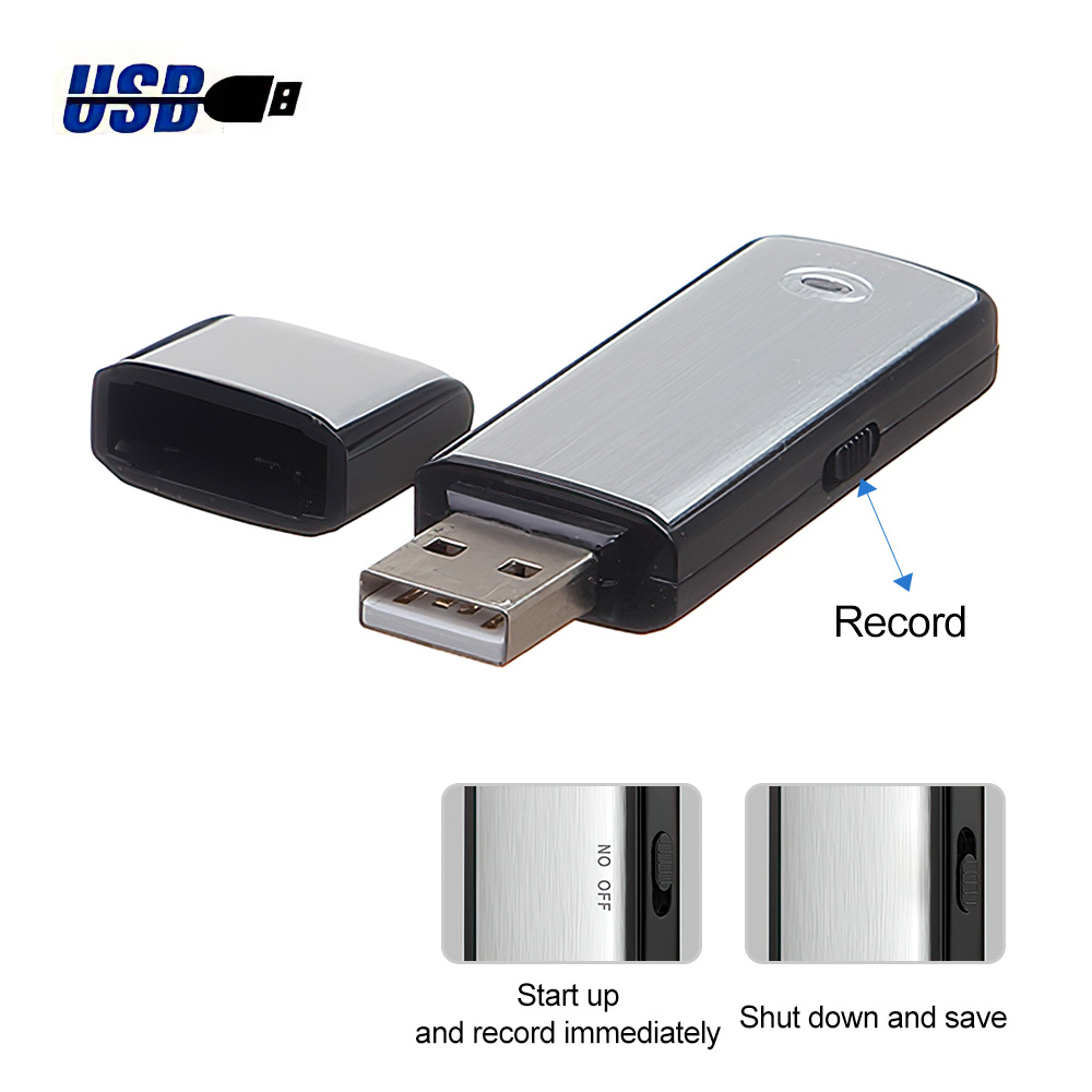 USB Voice Recorder Portable Digital Audio Sound Recording Device Noise Reduce Dictaphone 8GB/32GB USB Flash Driver