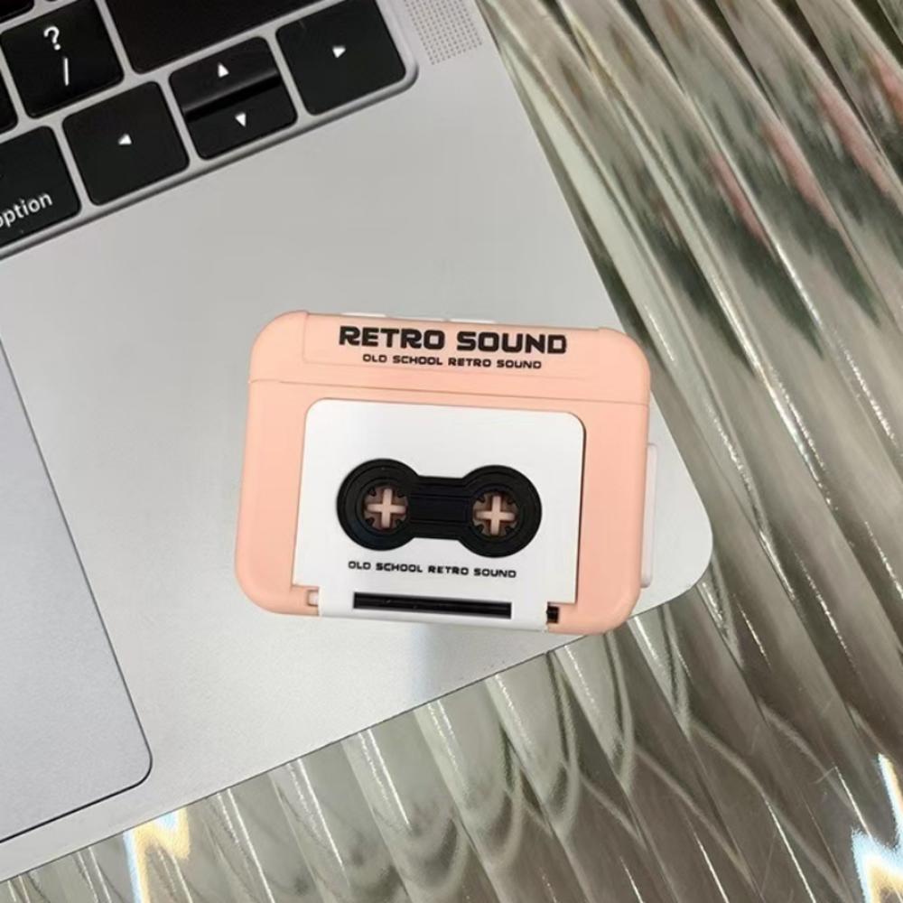 Vintage Mini Retro Cassette Recorder Music Box Key Chain Cute Mini Player Bag Pendant Keyring for Couple Friends: Silver