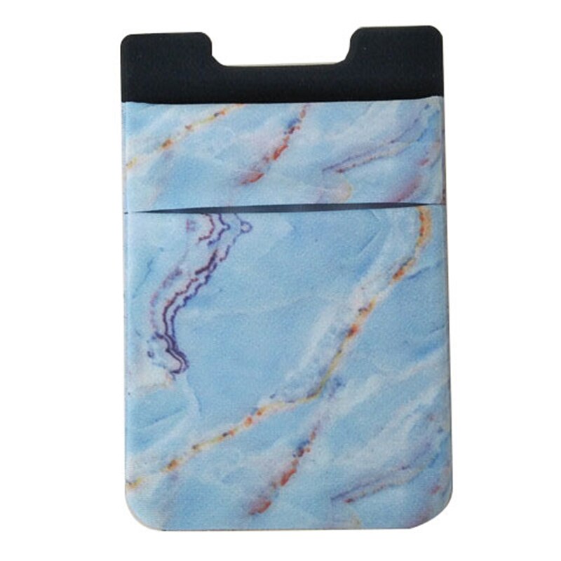 Mobile Phone Sticker Color Pattern Marble Pattern Business Credit ID Card Holder Pockage Sticker with Adhesive: blue