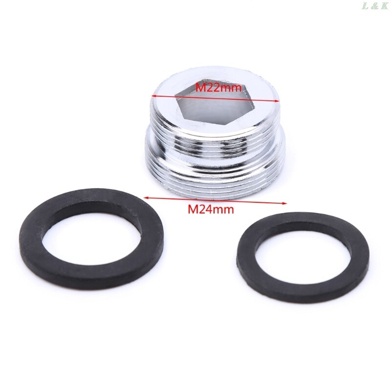 Solid Metal Adaptor Outside Thread Water Saving Kitchen Faucet Tap Aerator Connector Kitchen Faucet Adapter Water Purifier: Light Grey