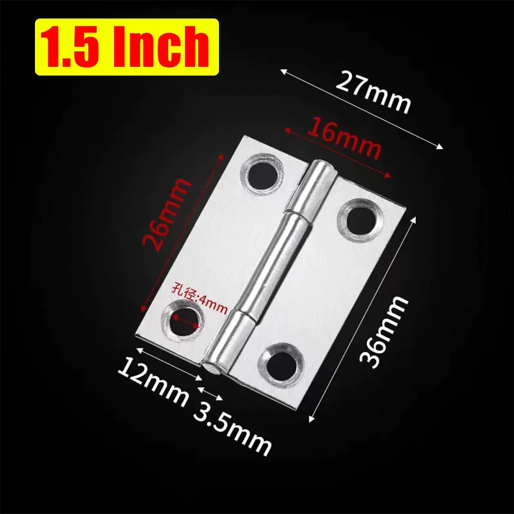 1-4 Inch Universal Door Hinges Connector Stainless Steel Furniture Drawer Cabinet Fitting Hinge Home Doors Hardware Accessories: 1 Inch / black