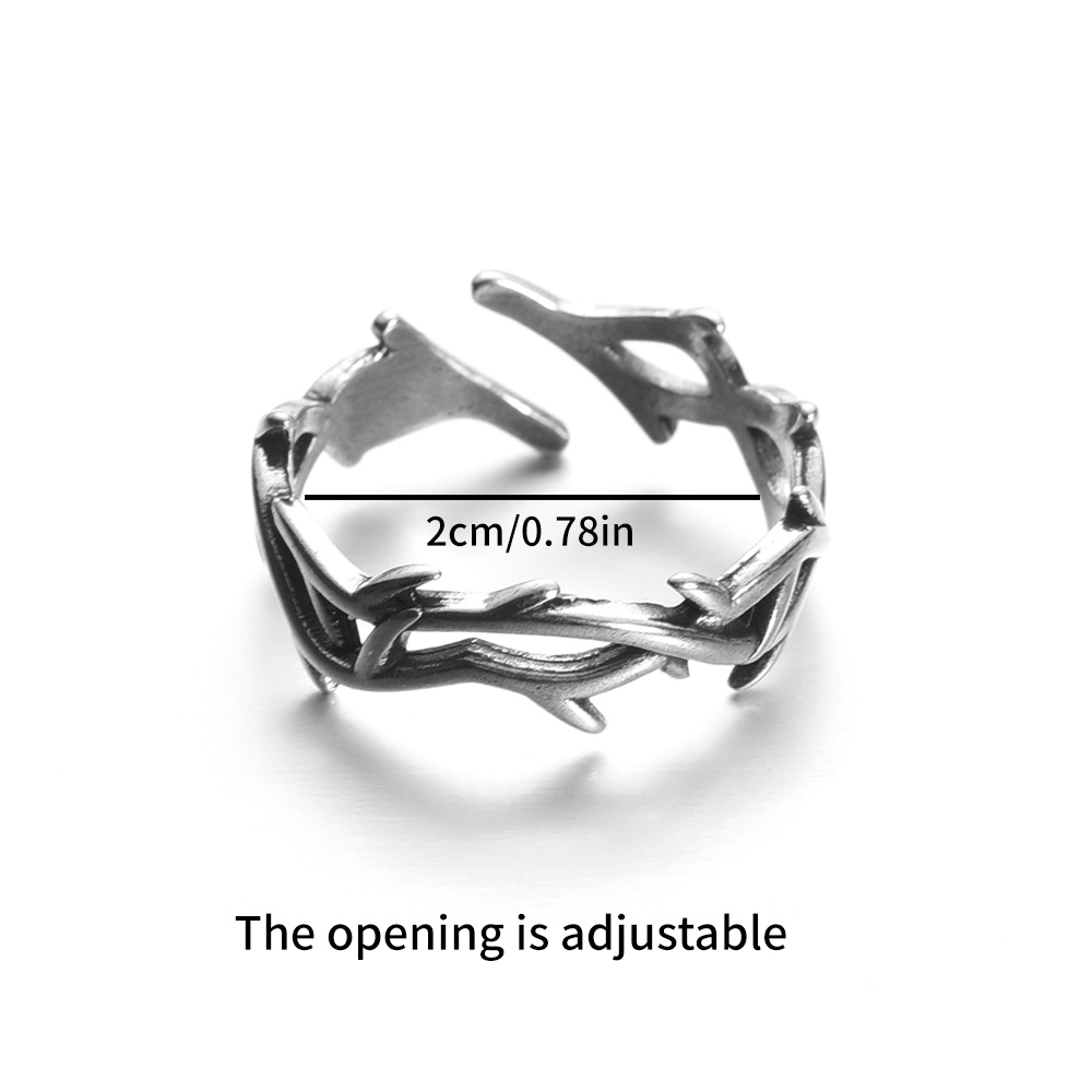 Anillos de espinas irregulares a la para pareja, anillo de dedo ajustable con personalidad Retro Hip-hop para hombres y mujeres, de joyería para amantes