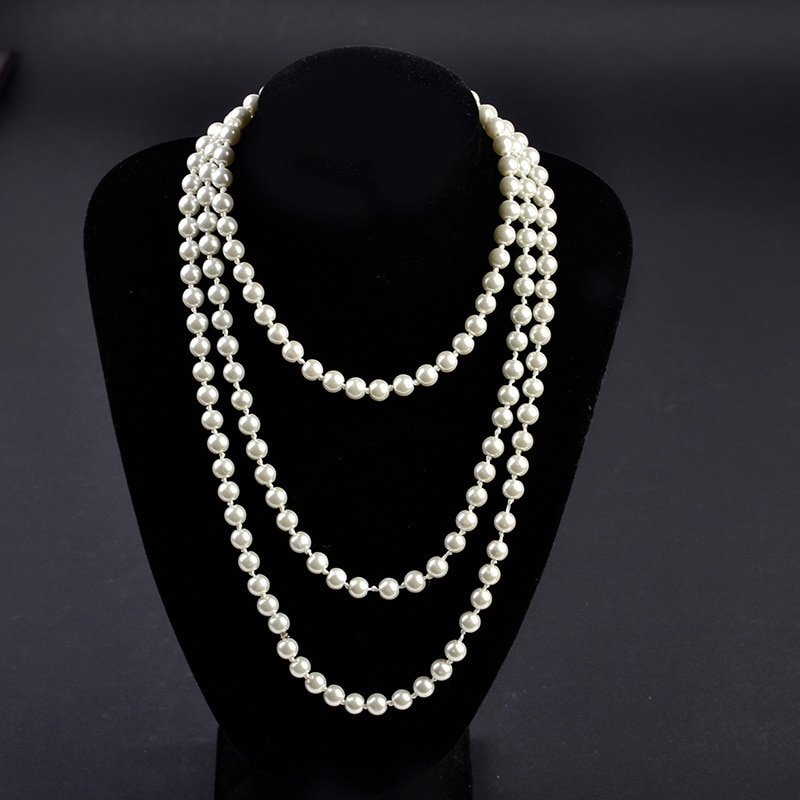 15 Ecoparty Art Deco Faux Parels Ketting 1920 S Flapper Kralen Cluster Lange Parelketting Voor Gatsby Kostuum Party: Pearls Necklace8