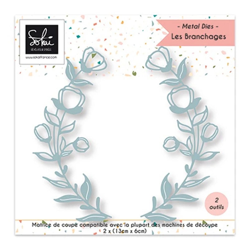 CH Double Flowers Metal Cutting Dies Embossing Scrapbooking Stencil Craft Cut Dies For DIY Card Handmade