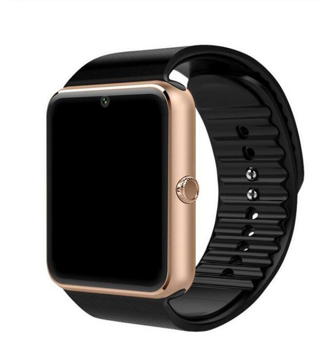 Gt08 smart ur support tf sim-kort anti mistet smartwatch bluetooth touch screen sport armbåndsur til ios android: Guld