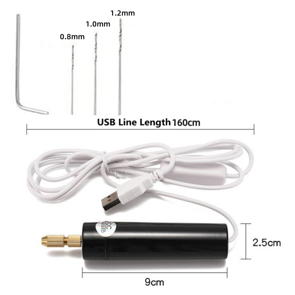 Handheld Mini furadeira elétrica, DIY USB broca elétrica ferramentas, resina epóxi, fazer jóias, artesanato em madeira, gravura Pen Tool