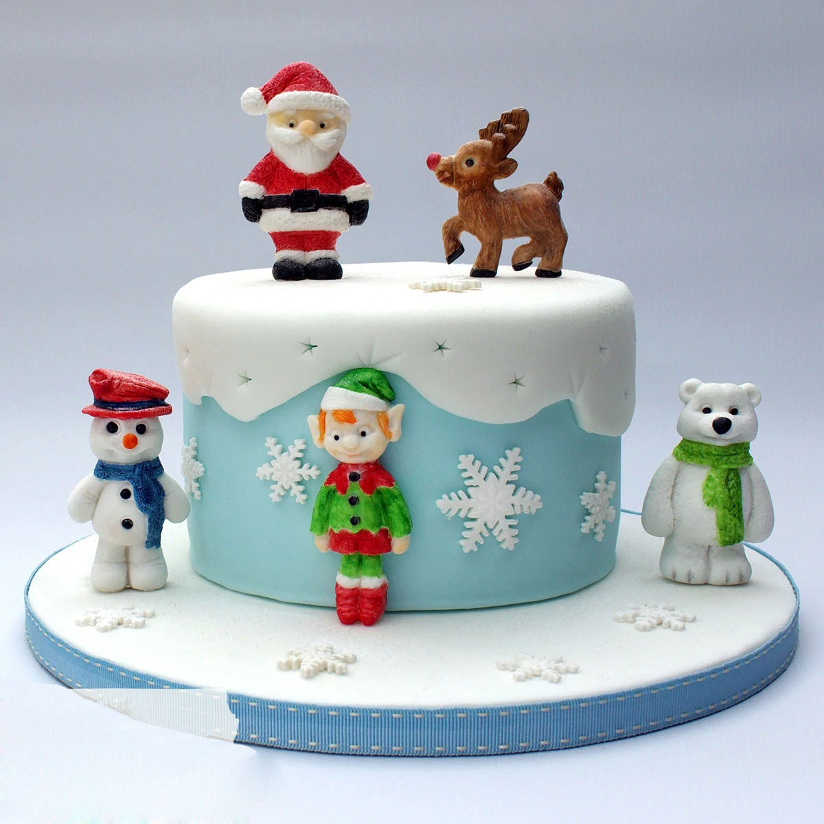 Tomteserien ren &amp; tomte &amp; isbjörn silikonform fondant tårtdekorverktyg gumpaste sugarcraft chokladformar bakverktyg