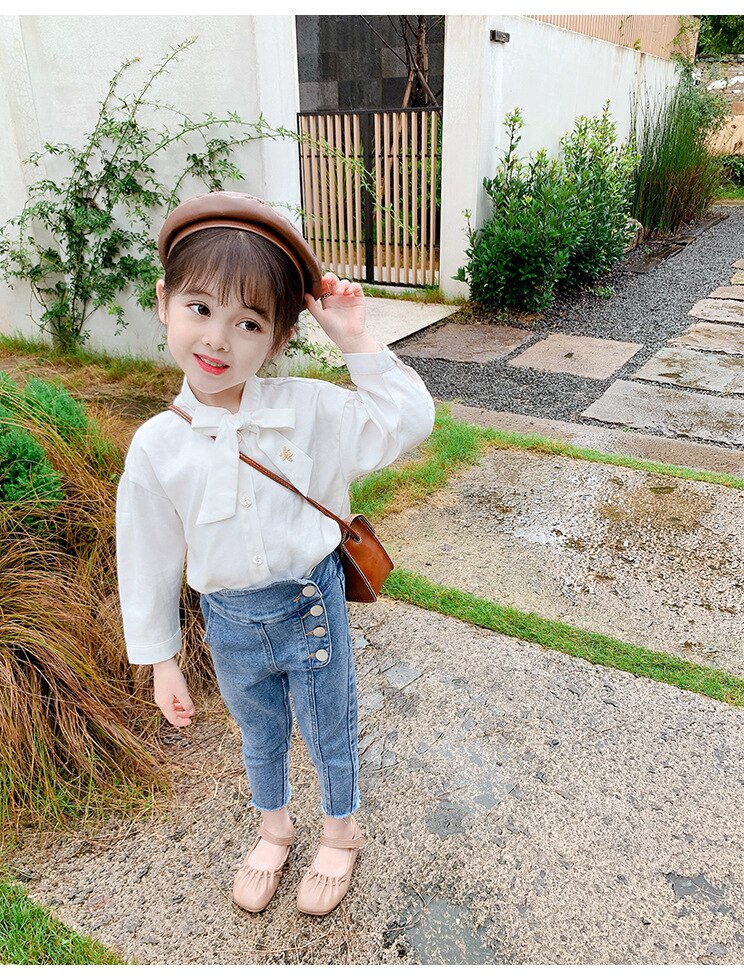 Humor beer meisjes lange broek herfst meisjes denim broek casual jeans broeken kinderjeans voor 2-6y