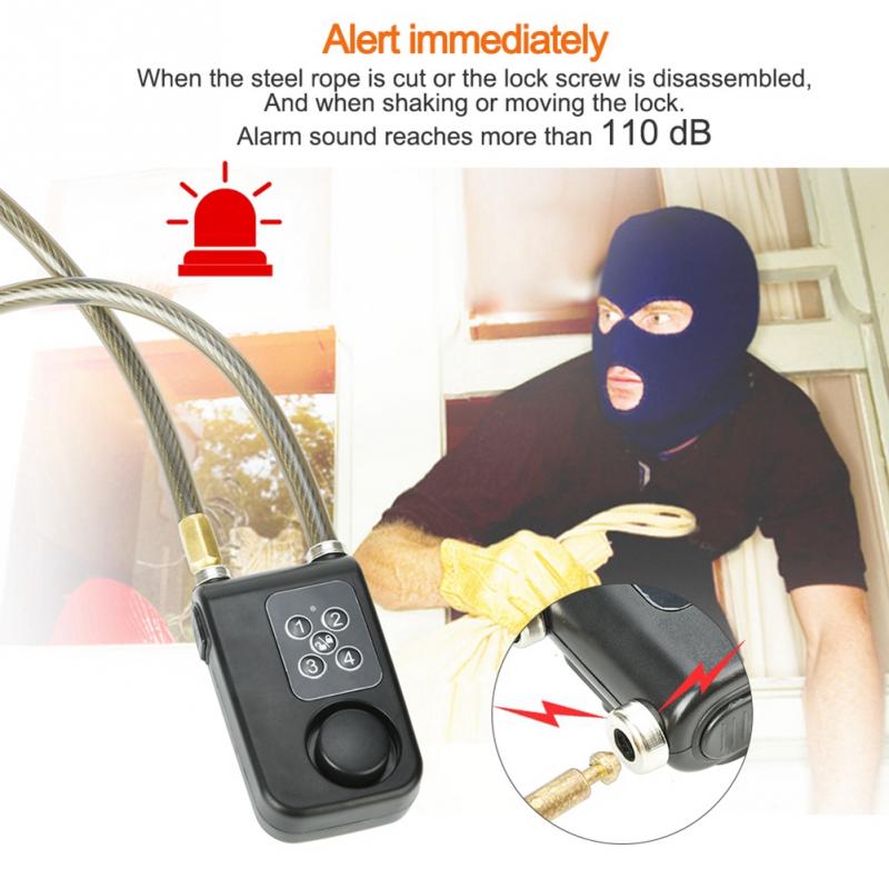 Y787R Draadloze Afstandsbediening Alarm Lock Elektrische Fiets Motorfiets Code Staal Cable Chain Lock