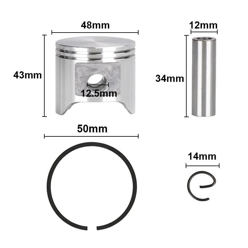 1 Set 365 Chainsaw Piston Kit 48mm Piston Set Chainsaw Spare Parts Cylinder Piston Kit