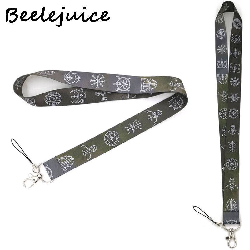 Viking símbolos vintage masculino casal pescoço cinta cordão chaveiro do telefone móvel id crachá titular chaveiro chaveiro acessórios presentes