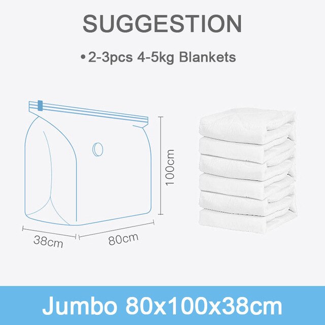 Bez pompy potrzebne próżniowe torebki robić przechowywania na ubrania koce kołsuchy swetry poduszki domowe kompresyjne torebki foliowe robić oszczędzenia miejsca torby: 80x100x38cm