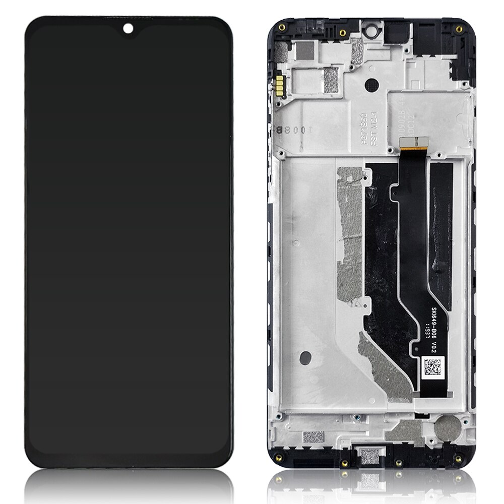Zte blade 20:lle smart  v1050 lcd-näyttö ja kosketusnäyttö digitoijan anturikokoonpano+kehys zte 20 smart  v2050: lle