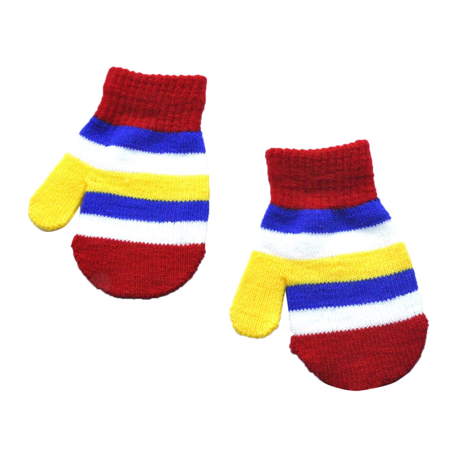 Telotuny 1 Pairs Kinderen Kids Winter Warm Handschoenen Peuter Meisjes Jongens Leuke Gestreepte Gebreide Wanten Baby Baby Vinger Handschoenen 1130: D