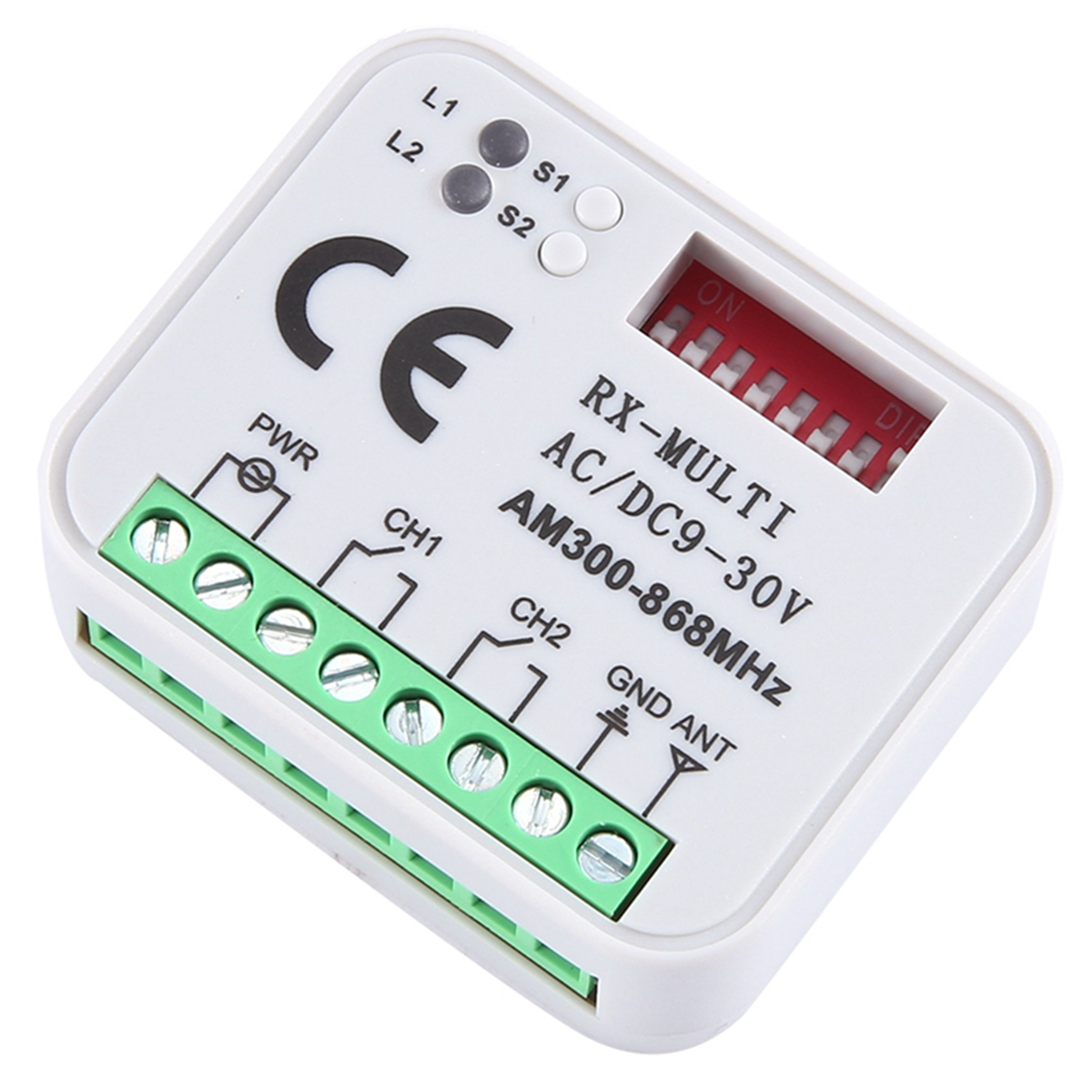 Universal RX Multi Frequency 300-868MHz Receiver 2CH 12V 24V Relay Module Garage Door Remote Control 433.92MHz 868MHzJAS