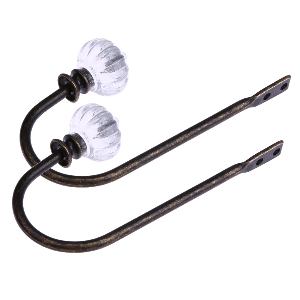 2 st metall kristall garderob lådhandtag hängare vägg krok spänne rustik gardin klipp konstgjord arrangör vägg krokar hållare: Brons