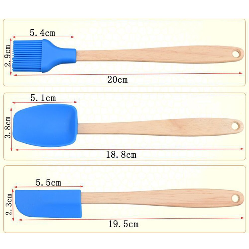 Juego de 3 uds. De pinceles y espátulas de silicona para cocina, utensilio para hornear, artículos de cocina