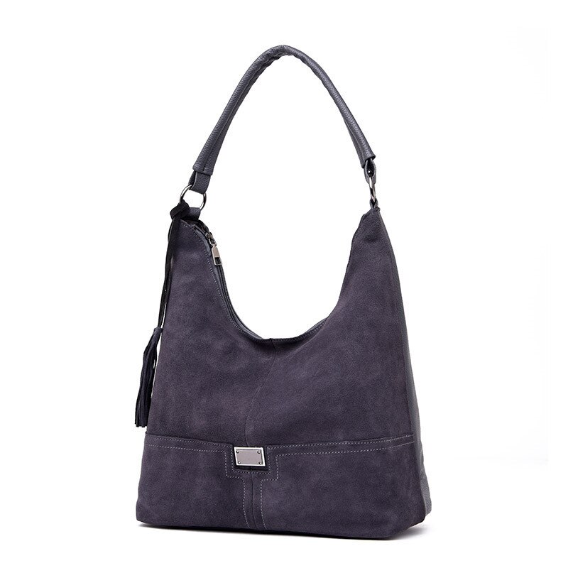 Suède Vrouwelijke Zwervers Zakken Vrouwen Schoudertas Suede & PU Leer Grote Top-handvat Tas Crossbody Handtas Casual Lady messenger Bags: Purple